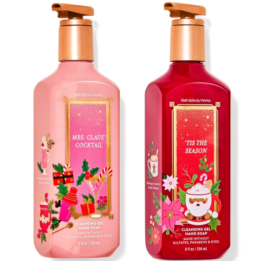 Bath & Body Works Mrs. Claus' Cocktail & 'Tis the Season Hand Soap Set NEW RARE